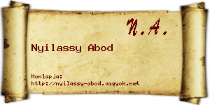 Nyilassy Abod névjegykártya